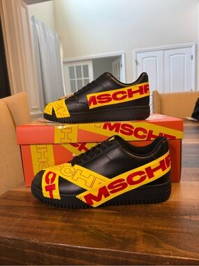 MSCHF TAP3 Men's Leather Athletic Sneaker Black/Yellow/Red, Sz 6, 8 or 9